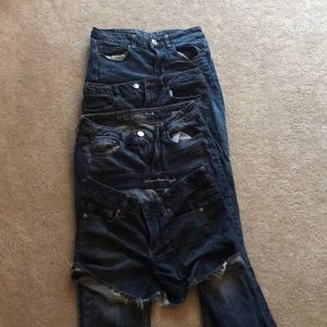 3 pairs of AE jeans, 1 pair of AE shortS, all 8s